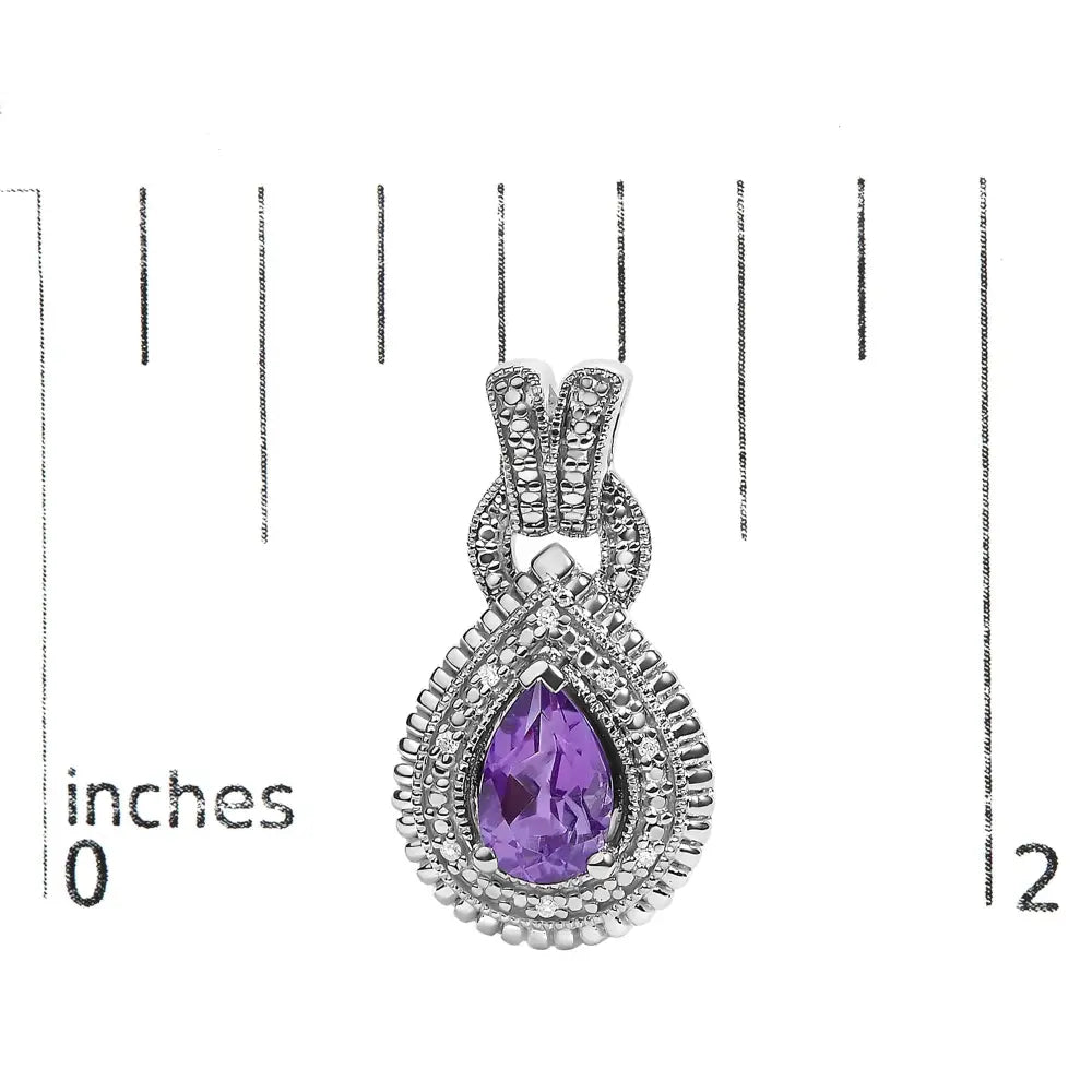 Amethyst and diamond halo teardrop stud earrings in sterling silver bijoux-nyc direct