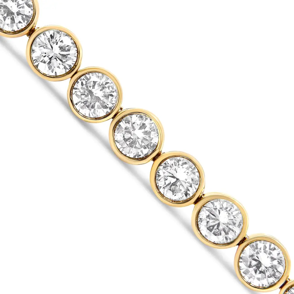8.0 cttw bezel set natural diamond tennis bracelet in 10k yellow gold bijoux-nyc direct