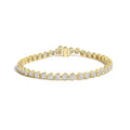 8.0 cttw bezel set natural diamond tennis bracelet in 10k yellow gold bijoux-nyc direct