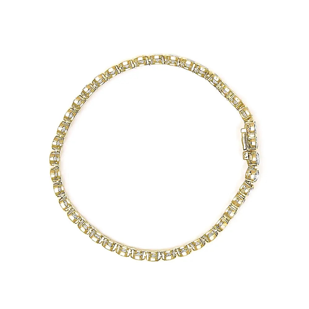 8.0 cttw bezel set natural diamond tennis bracelet in 10k yellow gold bijoux-nyc direct