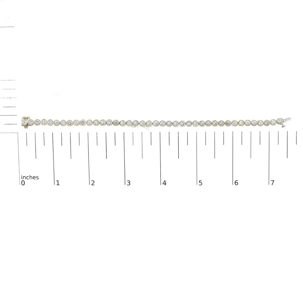 8.0 cttw bezel set natural diamond tennis bracelet in 10k yellow gold bijoux-nyc direct