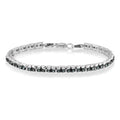 1.0 cttw blue rose cut diamond double link sterling silver tennis bracelet bijoux-nyc direct