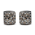 12 5/8 cttw multi color diamond square domed huggie earrings 18k white gold bijoux-nyc direct