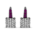 Diamond and ruby graduated drop earrings in 18k black white gold bijoux-nyc direct