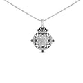 3/4 cttw diamond ornate medallion black rhodium sterling silver necklace bijoux-nyc direct