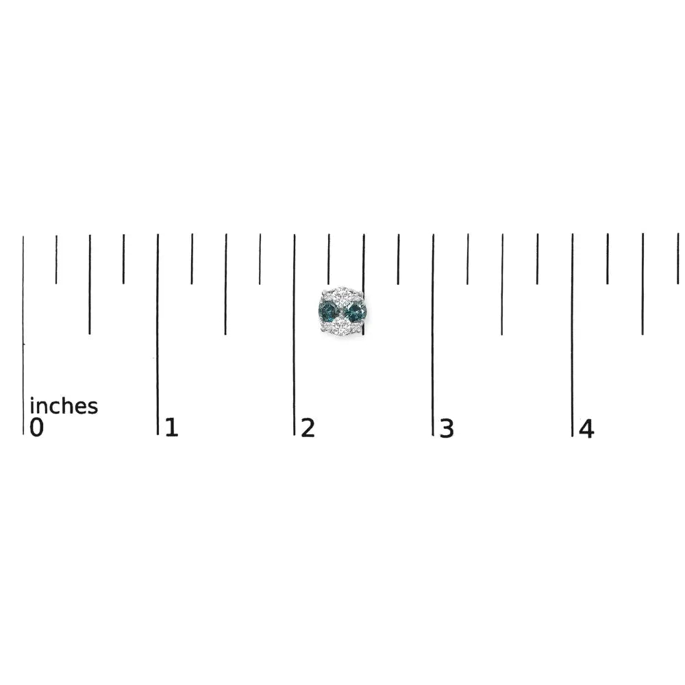 2 cttw blue and white diamond composite cluster studs in sterling silver bijoux-nyc direct