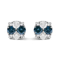 2 cttw blue and white diamond composite cluster studs in sterling silver bijoux-nyc direct