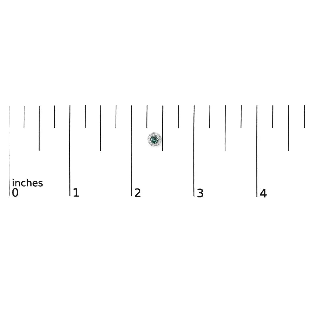 Blue diamond halo stud earrings in sterling silver 1/3 cttw bijoux-nyc direct