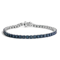 Blue diamond miracle tennis bracelet in black rhodium sterling silver