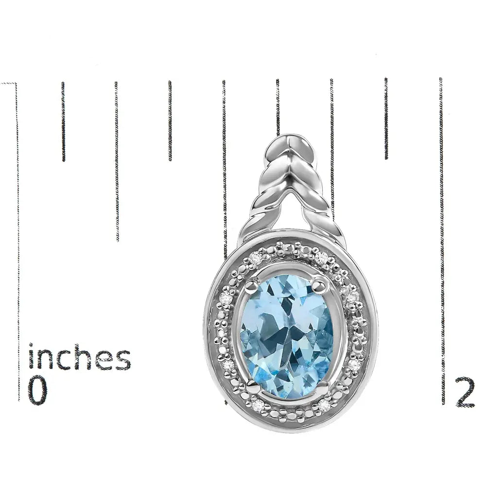Oval blue topaz and diamond halo twist drop earrings in sterling silver bijoux-nyc direct