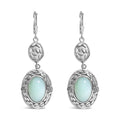 Chalcedony & diamond accent drop earrings in sterling silver – 13x18mm