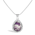 Chevron amethyst sterling silver teardrop pendant necklace bijoux-nyc direct