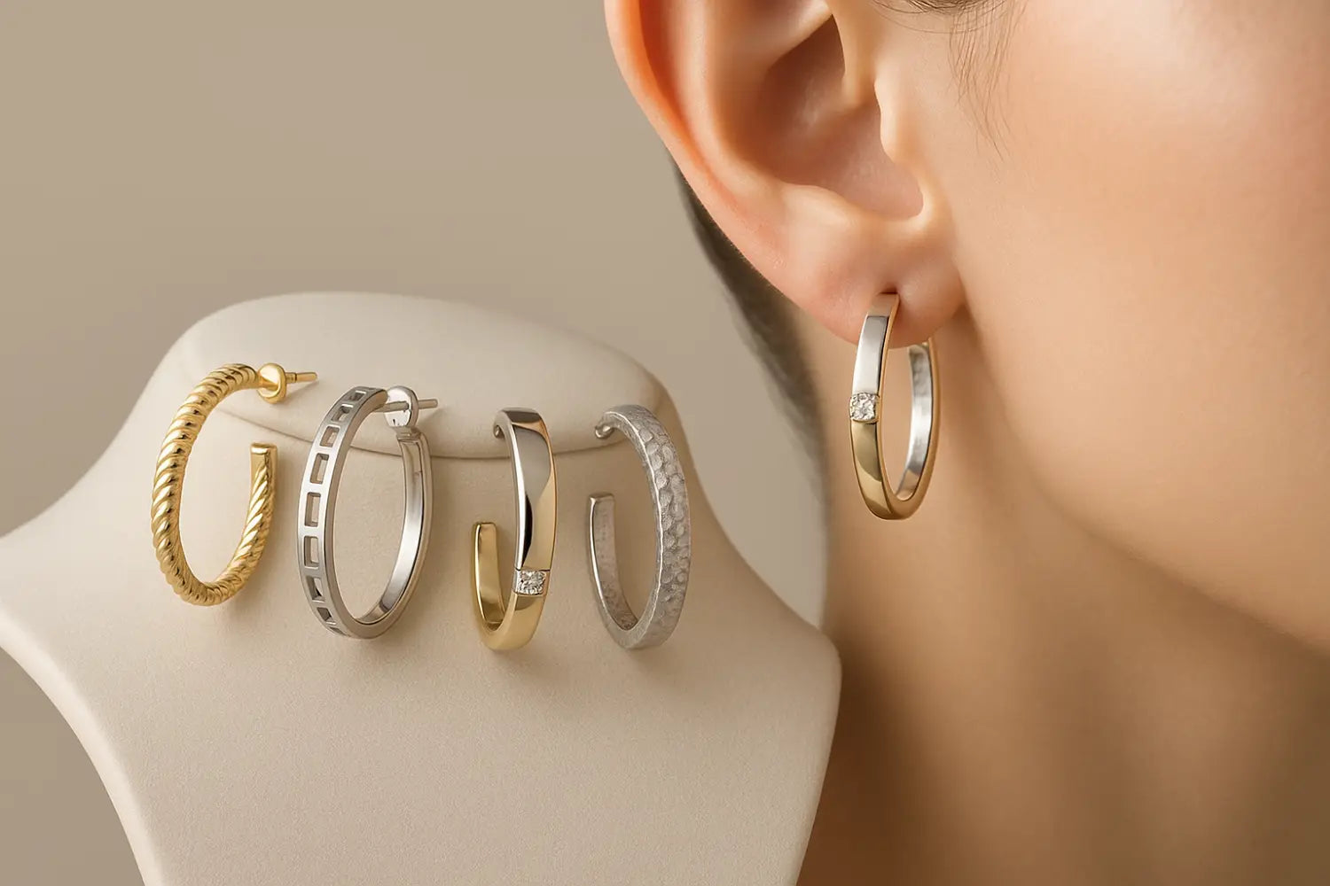 Contemporary Hoop Earrings with Unique Details
