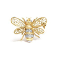 14k yellow gold diamond filigree bumble bee brooch and pendant bijoux-nyc direct