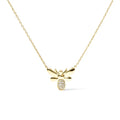 Diamond accent bumble bee pendant necklace in 10k yellow gold – 18’’