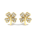 Diamond accent four-leaf clover stud earrings in 10k yellow gold