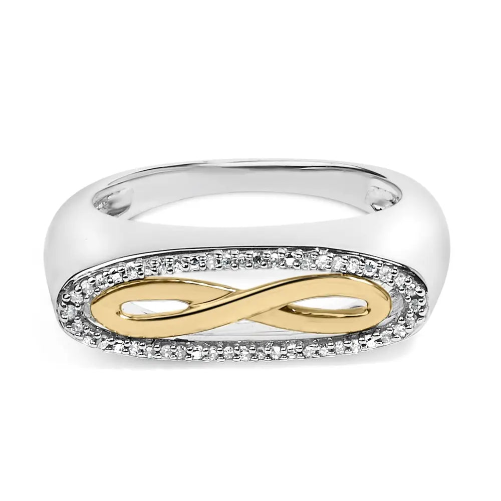 Diamond accent infinity ring in 14k yellow gold plated sterling silver bijoux-nyc direct