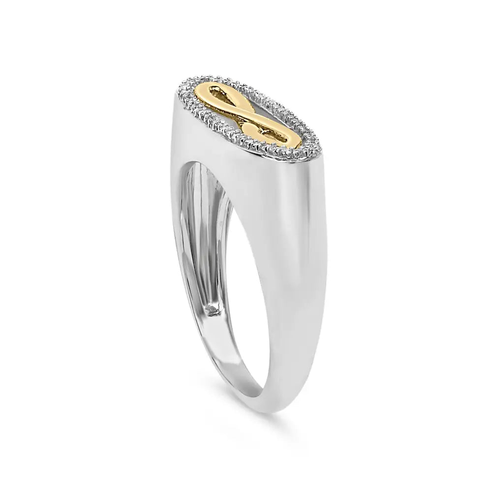 Diamond accent infinity ring in 14k yellow gold plated sterling silver bijoux-nyc direct