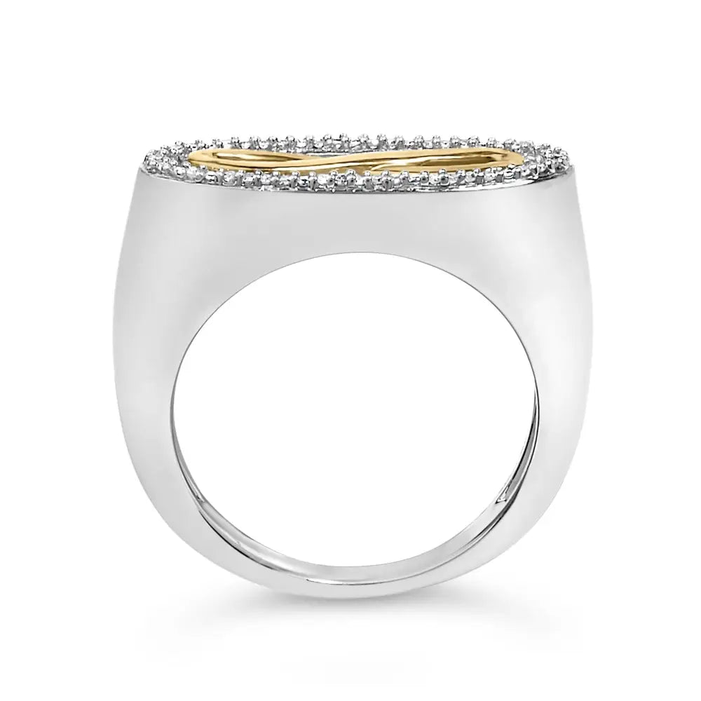 Diamond accent infinity ring in 14k yellow gold plated sterling silver bijoux-nyc direct