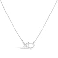 Diamond accent xo pendant necklace in.925 sterling silver 18 inch chain bijoux-nyc direct