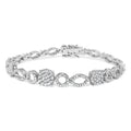 Round diamond circle & marquise link bracelet in 10k white gold – 3.0 cttw bijoux-nyc direct