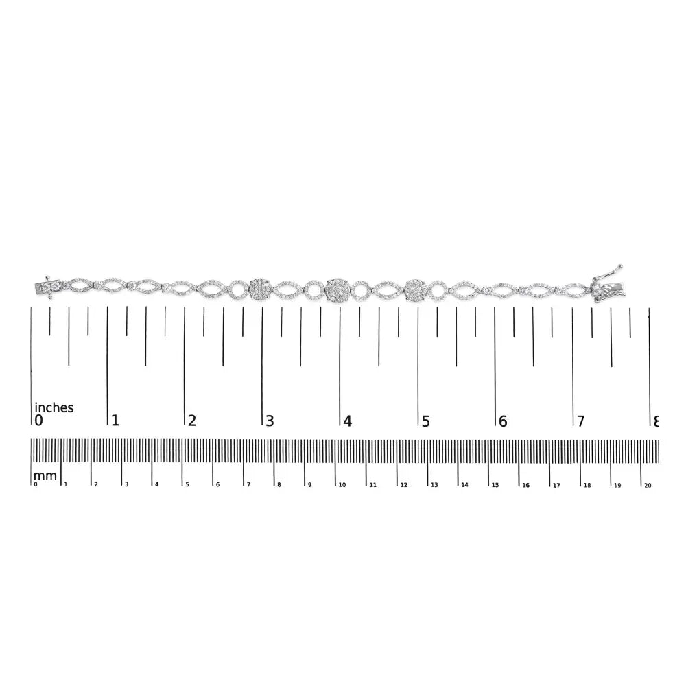 Round diamond circle & marquise link bracelet in 10k white gold – 3.0 cttw bijoux-nyc direct