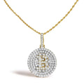 2 1/3 cttw diamond bitcoin letter b coin pendant in 10k yellow gold bijoux-nyc direct