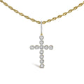 Diamond circle-link cross pendant in 10k yellow gold – 5/8 cttw no chain bijoux-nyc direct