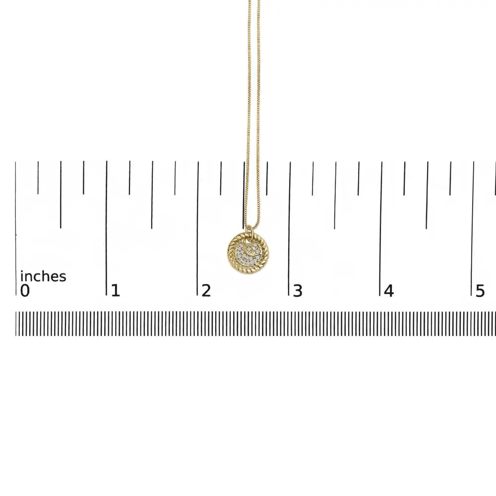 Diamond crescent moon pendant necklace in 10k yellow gold with 18 inch chain bijoux-nyc direct