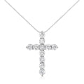 Diamond cross pendant necklace in.925 sterling silver 1.00 cttw 18 inch bijoux-nyc direct