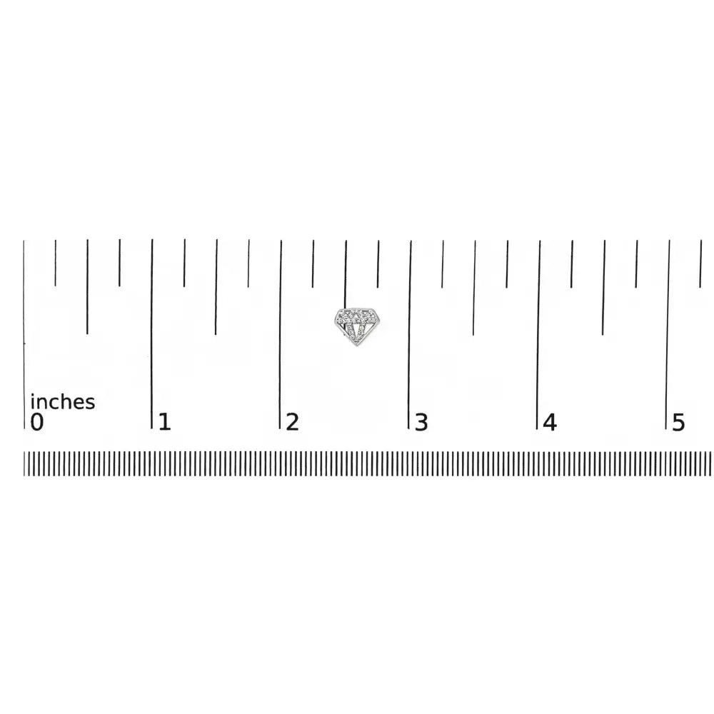 Diamond crown stud earrings in sterling silver 1/6 ct natural diamonds bijoux-nyc direct