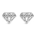 Diamond crown stud earrings in sterling silver 1/6 ct natural diamonds bijoux-nyc direct