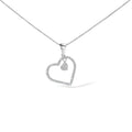 1/3 cttw natural diamond double heart pendant in.925 sterling silver bijoux-nyc direct