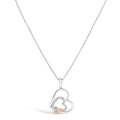 Diamond double heart pendant in sterling silver and 10k rose gold bijoux-nyc direct