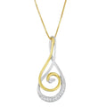 1/6 cttw diamond double spiral pendant in 10k two tone gold bijoux-nyc direct