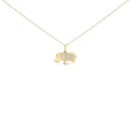 1/5 ct diamond elephant pendant necklace in 10k yellow gold bijoux-nyc direct