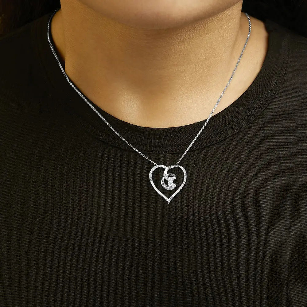 Diamond heart awareness ribbon pendant in sterling silver 1/4 cttw bijoux-nyc direct
