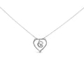 Diamond heart awareness ribbon pendant in sterling silver 1/4 cttw bijoux-nyc direct