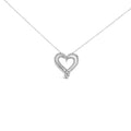 1/2 cttw natural diamond heart pendant necklace in.925 sterling silver bijoux-nyc direct