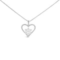 Diamond snowflake heart pendant necklace in.925 sterling silver 1/10 cttw bijoux-nyc direct