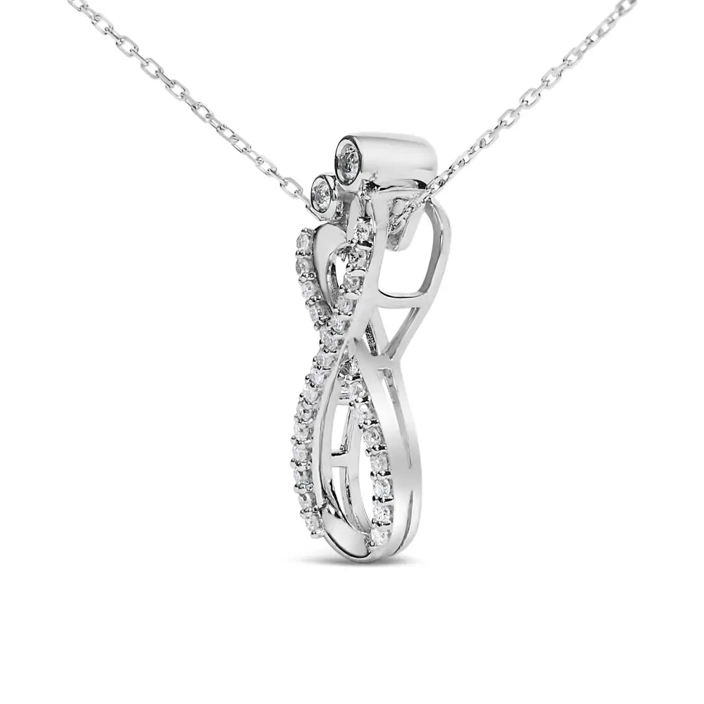 0.25 cttw diamond infinity pendant necklace in 925 sterling silver bijoux-nyc direct