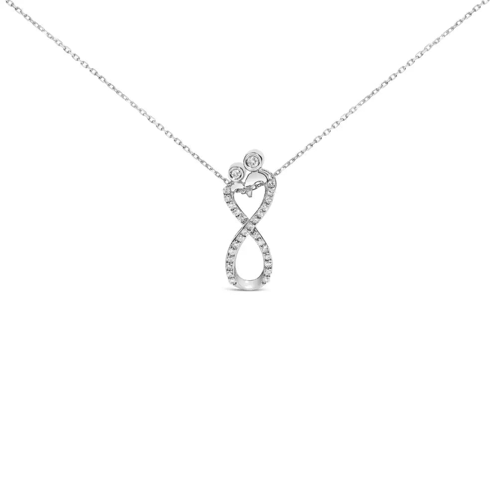 0.25 cttw diamond infinity pendant necklace in 925 sterling silver bijoux-nyc direct