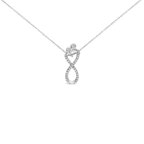 0.25 cttw diamond infinity pendant necklace in 925 sterling silver bijoux-nyc direct