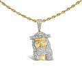 Natural diamond jesus pendant necklace in 10k yellow gold – 1 1/3 cttw bijoux-nyc direct