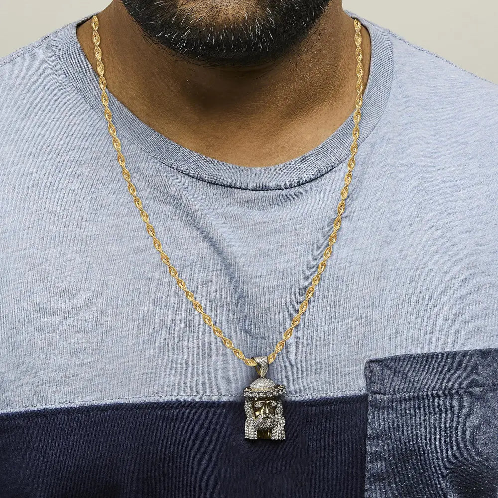 Natural diamond jesus pendant necklace in 10k yellow gold – 1 1/3 cttw bijoux-nyc direct