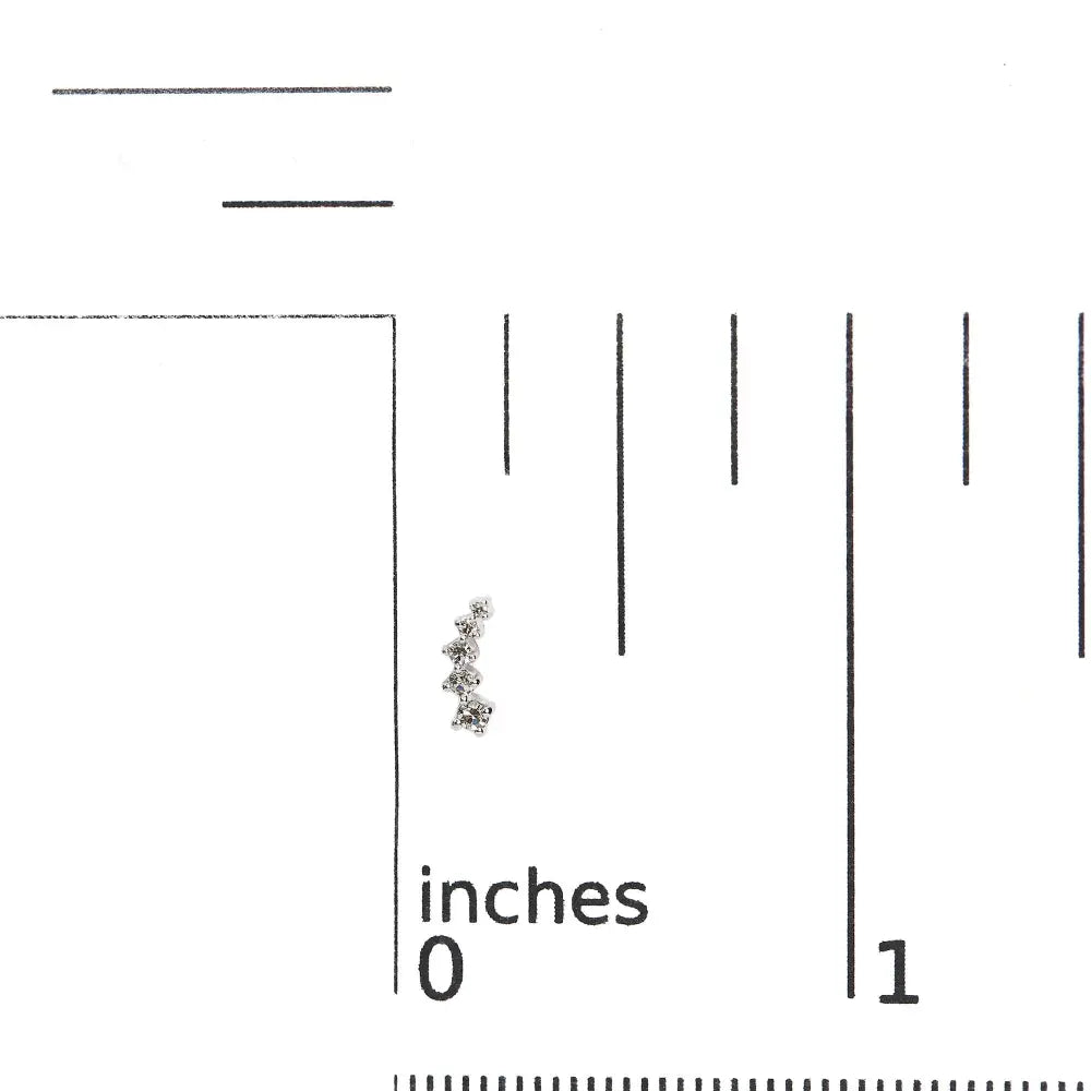 Diamond journey climber stud earrings in 10k white gold – 1/10 cttw