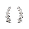 Diamond journey climber stud earrings in 10k white gold – 1/10 cttw