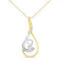 Diamond layered spiral pendant necklace in 10k two-tone gold – 1/6 cttw
