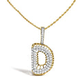 10k yellow gold diamond initial d pendant necklace 1 1/5 cttw bijoux-nyc direct