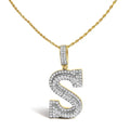 Diamond initial s pendant necklace in 10k yellow gold 1 5/8 cttw bijoux-nyc direct